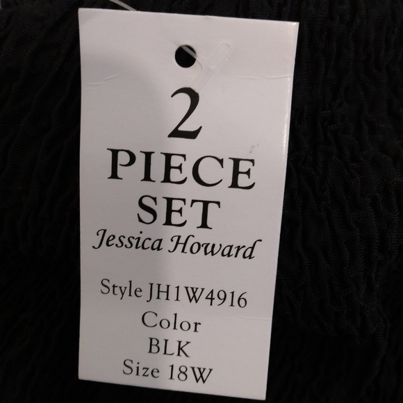 Size 18 Jessica Howard Black Sheath Dress Tank Sleeveless Textured - Picture 6 of 8